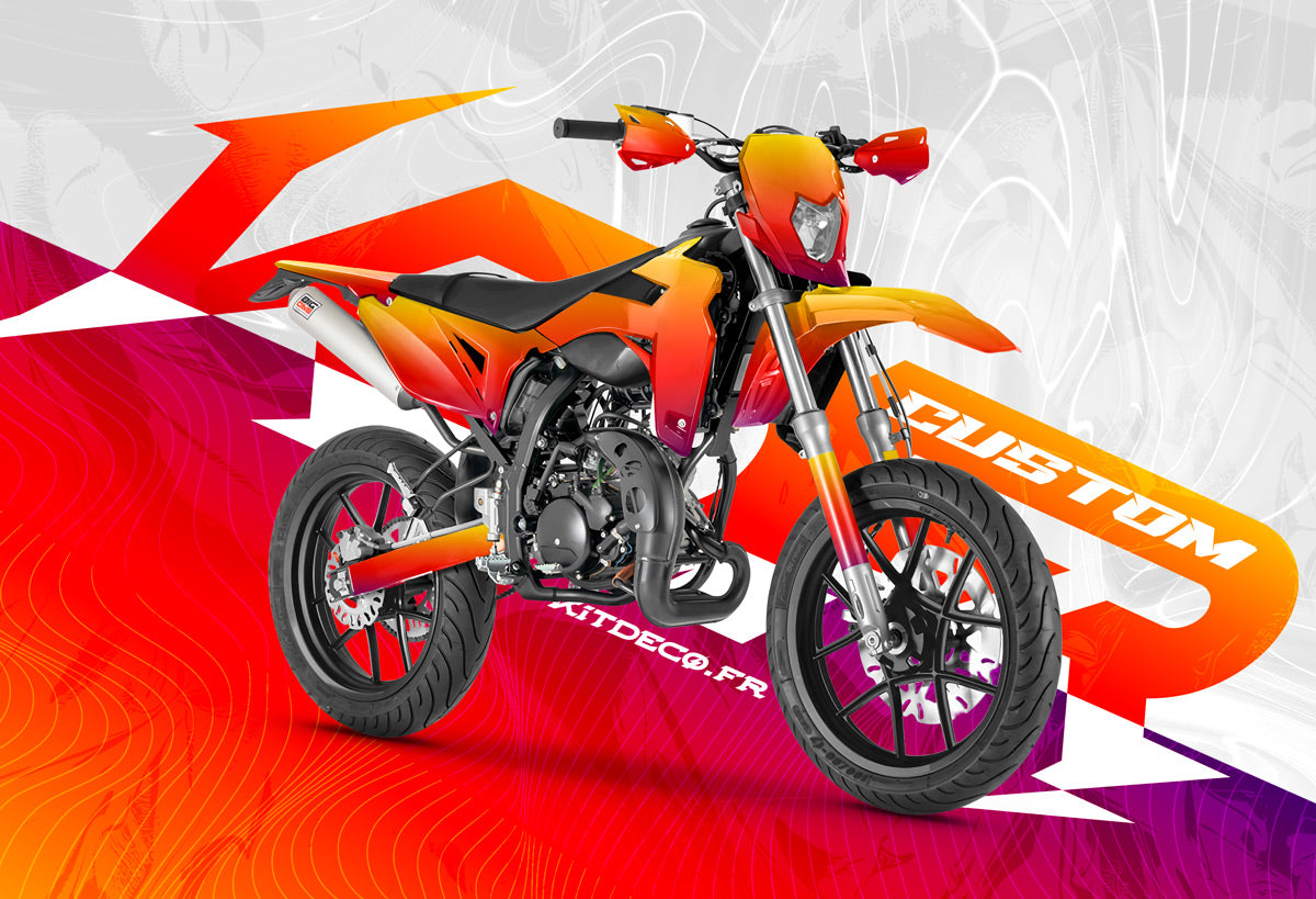 Kit déco moto 50cc 100% personnalisable - Compatible avec Sherco