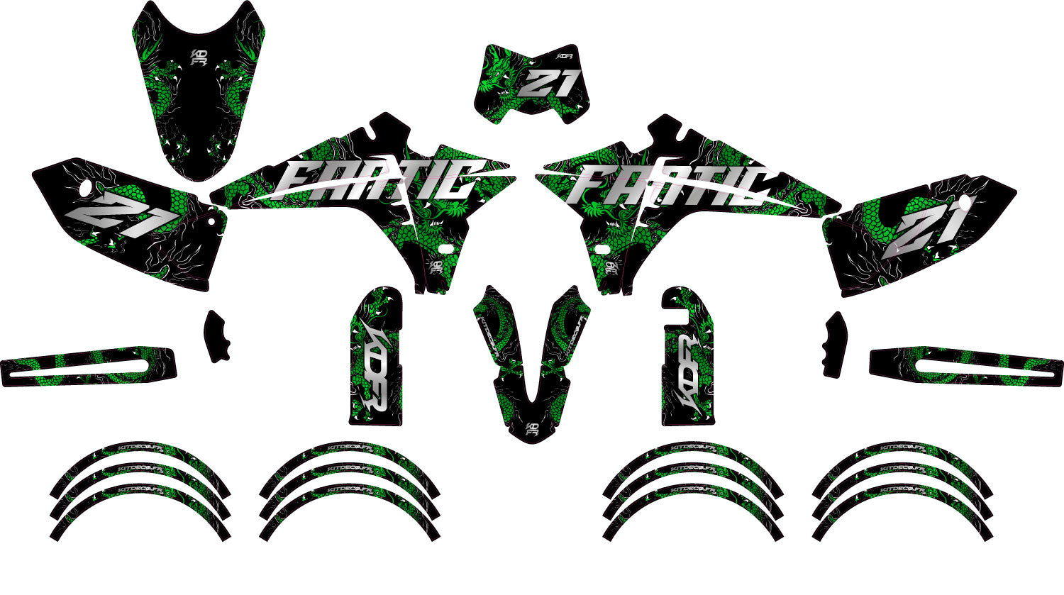 Kit déco moto 50cc Dragon - Compatible avec Fantic