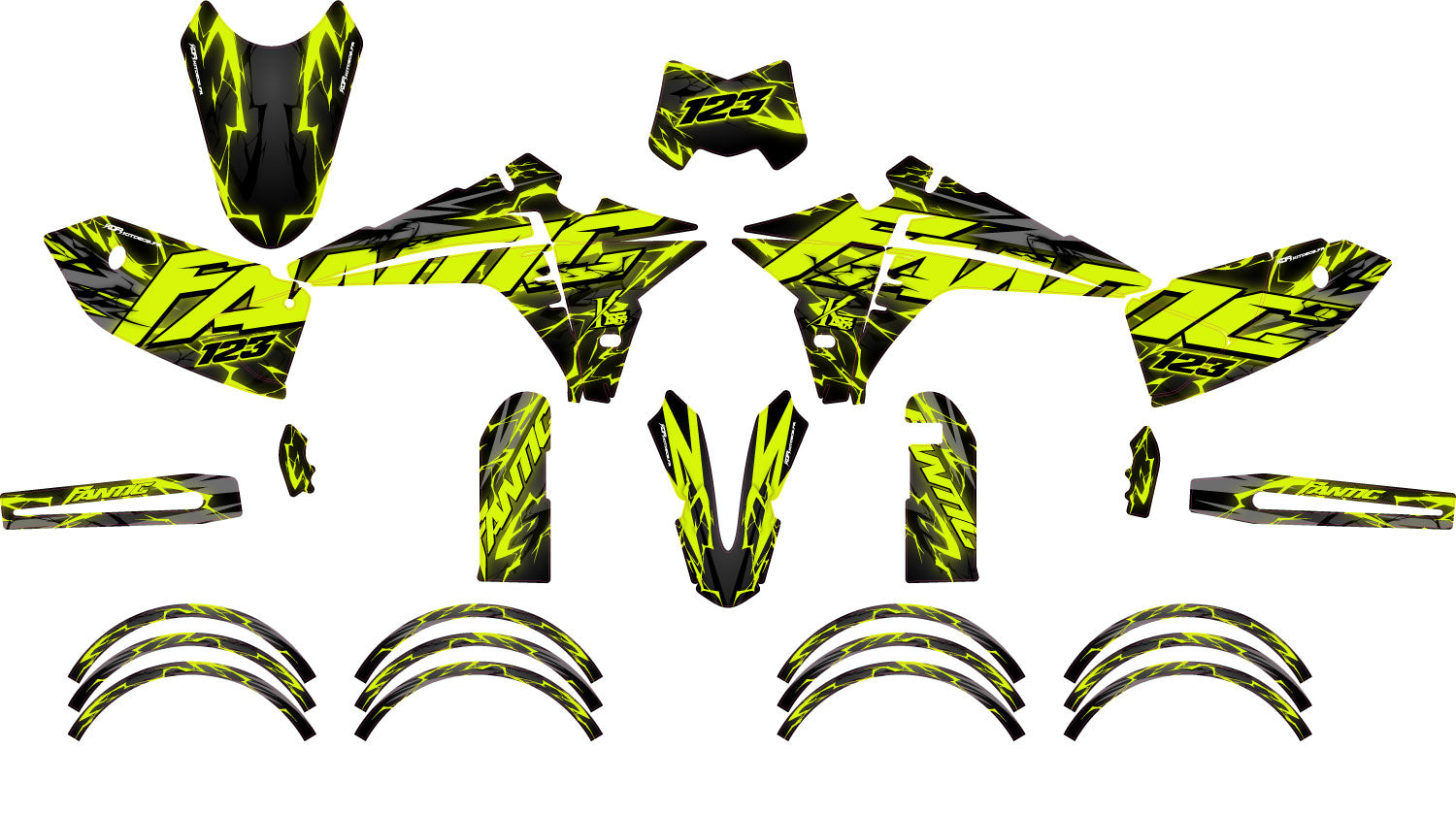 Kit déco moto 50cc Yellowstar - Compatible avec Fantic