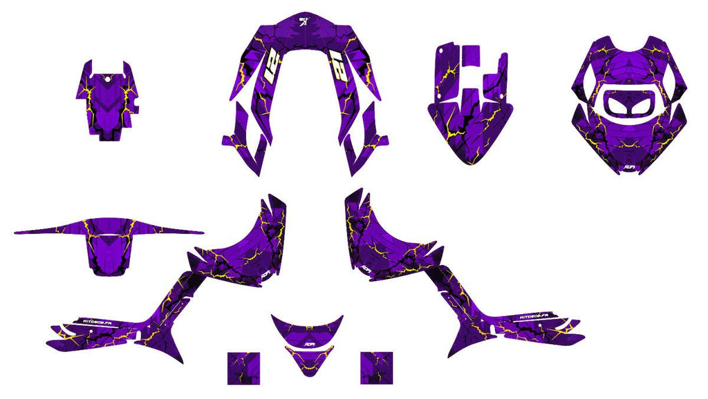 Kit déco scooter 50cc Purplestriker - compatible avec MBK Booster BCD