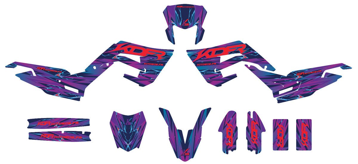 Kit déco moto 50cc Purplestray - Compatible avec Derbi Senda 2018-2025