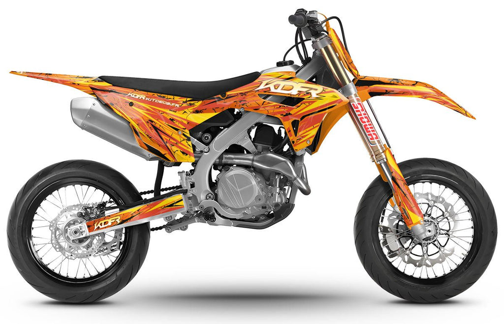 Kit déco moto Supermotard Orangecrew – Personnalisable et adaptable à toutes les marques