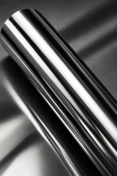 rouleau de vinyle impression de type chrome argenté