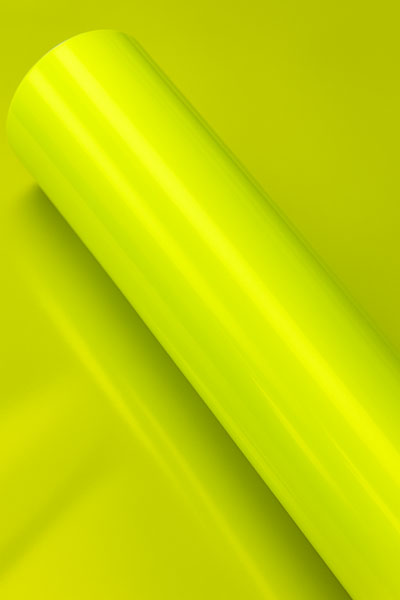 rouleau de vinyle impression de type jaune fluo